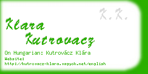 klara kutrovacz business card